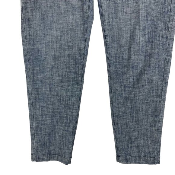 high waisted chambray blue pants tapered leg size 4 - Picture 8 of 9